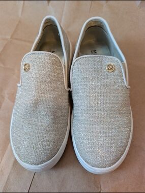MICHAEL Michael Kors Women's Glitter Slip-On Sneakers in Silver